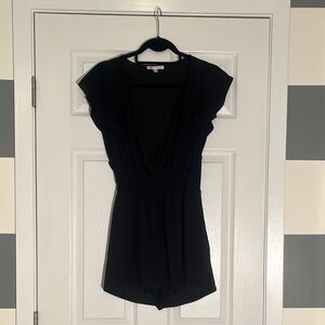 DR2 Black Deep Plunge V Neck Romper